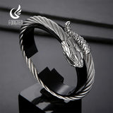 Punk Animal Snake Men's Chain Bracelet Stainless Steel Gothic Bangle