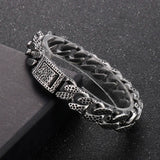 Punk Crub Bracelets Stainless Steel Vintage Cuban Link Chain Men's Bracelet
