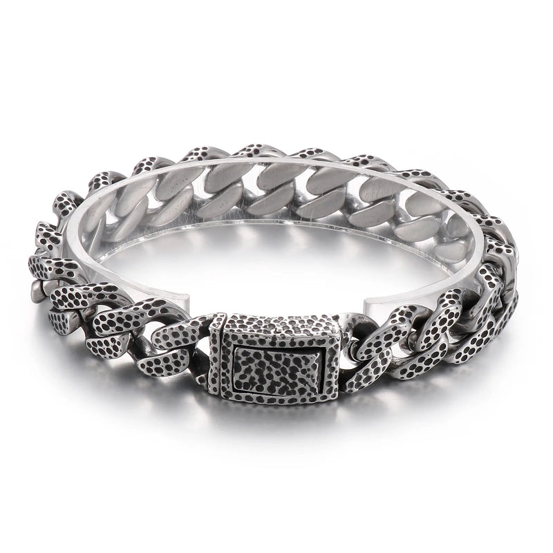 Punk Crub Bracelets Stainless Steel Vintage Cuban Link Chain Men's Bracelet