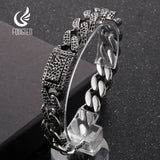 Punk Crub Bracelets Stainless Steel Vintage Cuban Link Chain Men's Bracelet