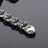 Punk Skeleton Men Bracelet Cuban Link Chain Stainless Steel Charms Bangle