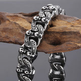 Punk Skeleton Men Bracelet Cuban Link Chain Stainless Steel Charms Bangle
