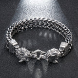Punk Wolf Head Mesh Link Chain Men's Bracelet