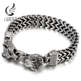 Punk Wolf Head Mesh Link Chain Men's Bracelet