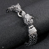 Punk Wolf Head Mesh Link Chain Men's Bracelet