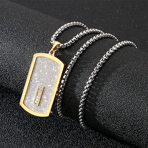 Fongten Retro Pendant Necklace Men Metal Dog Tags Chain Pendants Necklaces