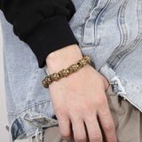 Fongten Tiger Bracelet Men Stainless Steel Charm Bangle Male Jewelry