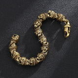 Fongten Tiger Bracelet Men Stainless Steel Charm Bangle Male Jewelry