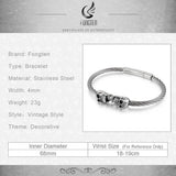 Skull Charm Bike Chain Bangle Bracelet Stainless Steel Punk Jewelry
