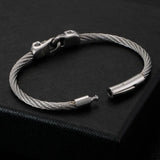 Skull Charm Bike Chain Bangle Bracelet Stainless Steel Punk Jewelry