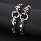 Skull Head Charm Box Chain Bracelet Punk Lovers' Jewelry