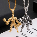 Fongten Sport Fitness Men Pendant Necklace Stainless Steel