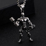 Fongten Sport Fitness Men Pendant Necklace Stainless Steel