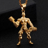 Fongten Sport Fitness Men Pendant Necklace Stainless Steel