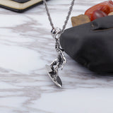 Surf Fitness Pendant Men Charm Stainless Steel Necklace