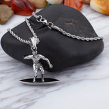 Surf Fitness Pendant Men Charm Stainless Steel Necklace