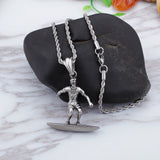 Surf Fitness Pendant Men Charm Stainless Steel Necklace