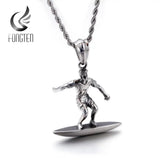 Surf Fitness Pendant Men Charm Stainless Steel Necklace