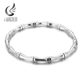 Stainless Steel Bamboo Cuff Bracelet Bangle