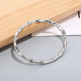 Stainless Steel Bamboo Cuff Bracelet Bangle