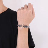 Fongten Stainless Steel Bracelet Irregular Armband Dragon Snake Skull
