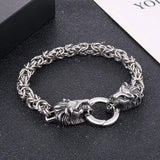 Fongten Stainless Steel Bracelet Irregular Armband Dragon Snake Skull