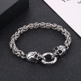 Fongten Stainless Steel Bracelet Irregular Armband Dragon Snake Skull