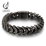 Vintage Snake Link Chain Bracelet Men Stainless Steel Punk Biker Charms Metal
