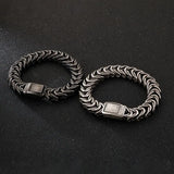 Vintage Snake Link Chain Bracelet Men Stainless Steel Punk Biker Charms Metal