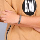 Vintage Snake Link Chain Bracelet Men Stainless Steel Punk Biker Charms Metal