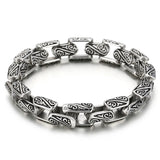 Vintage Square Charm Bracelet Men Stainless Steel Silver Chain Totems Bangle