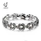 Vintage Weave Knot Link Chain Bracelet Rotre Stainless Steel Men Bangle
