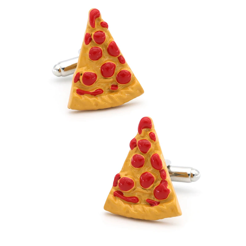 Pizza Cufflinks For Men Copper Yellow Cuff Links Wholesale