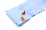 Pizza Cufflinks For Men Copper Yellow Cuff Links Wholesale