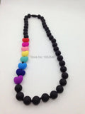 Silicone Teething Necklace with Heart Beads - Baby Chew Necklace