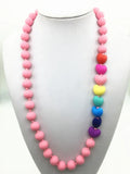 Silicone Teething Necklace with Heart Beads - Baby Chew Necklace
