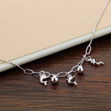 925 Sterling Silver Dolphin Anklet Bracelet for Women