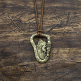 Foot Climbing Mountain Pendant Necklace Minimalism Faith Jewelry