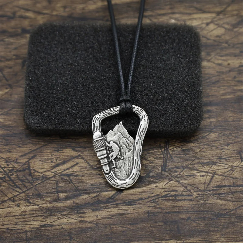 Foot Climbing Mountain Pendant Necklace Minimalism Faith Jewelry