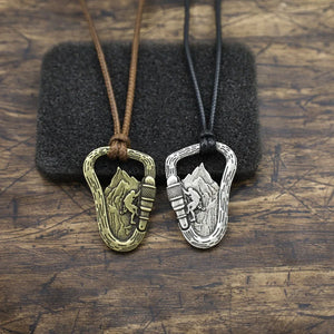 Foot Climbing Mountain Pendant Necklace Minimalism Faith Jewelry