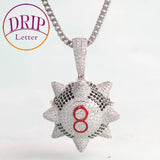 Football 8 Pendant Men's Hip Hop Jewelry