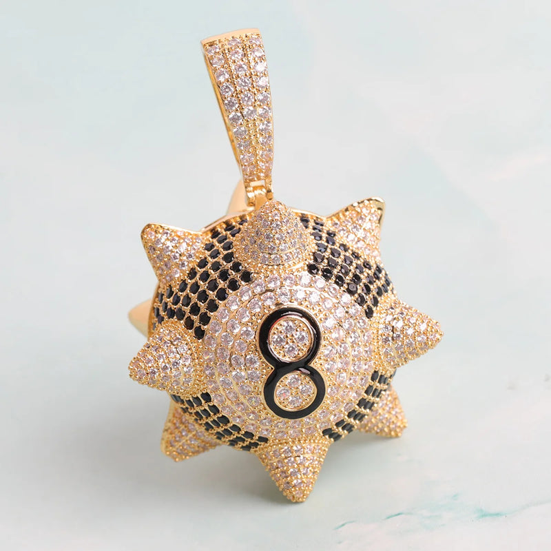 Football 8 Pendant Men's Hip Hop Jewelry