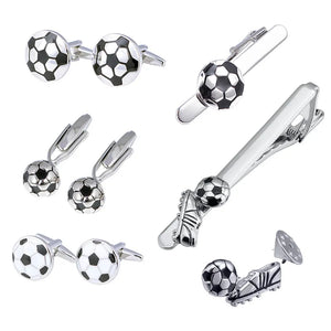 Football Cufflinks Soccer French Shirt Cuff Buttons Tie Clip Brooches