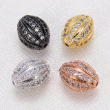 Football Full Zircon Metal DIY Charms Bracelets Beads