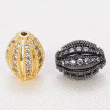 Football Full Zircon Metal DIY Charms Bracelets Beads