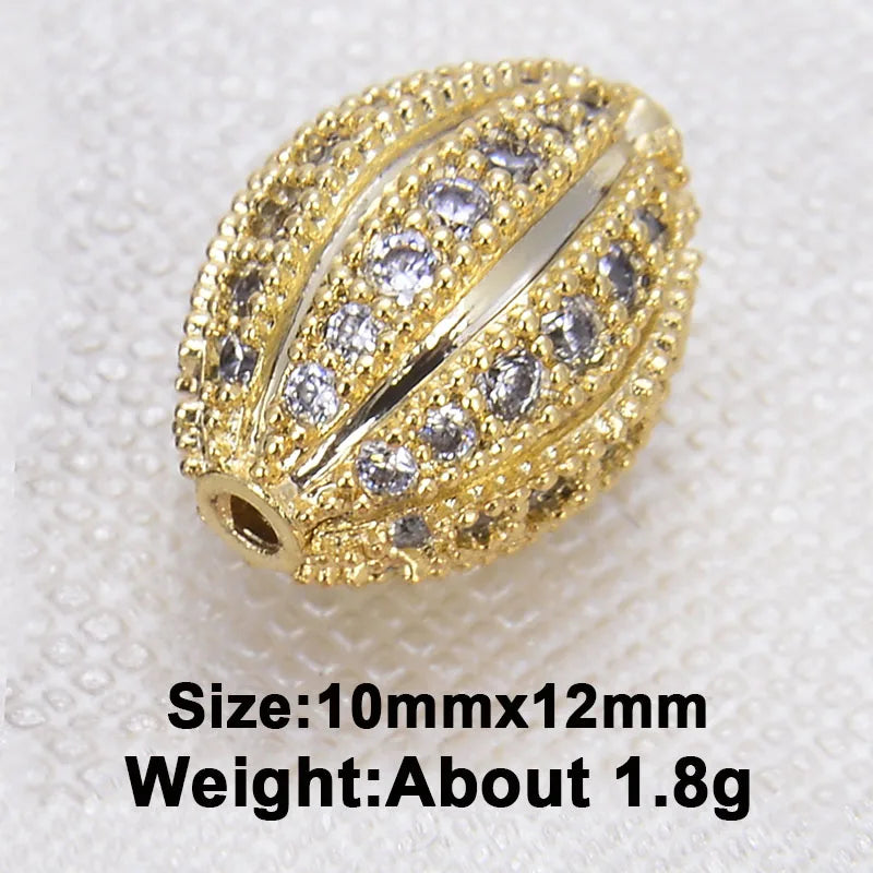 Football Full Zircon Metal DIY Charms Bracelets Beads