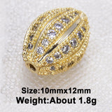 Football Full Zircon Metal DIY Charms Bracelets Beads
