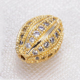 Football Full Zircon Metal DIY Charms Bracelets Beads