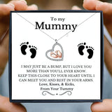 Footprint Heart Necklace for Women Mummy Hollow Pendant Necklaces