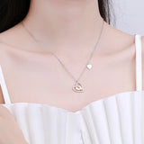 Footprint Heart Necklace for Women Mummy Hollow Pendant Necklaces